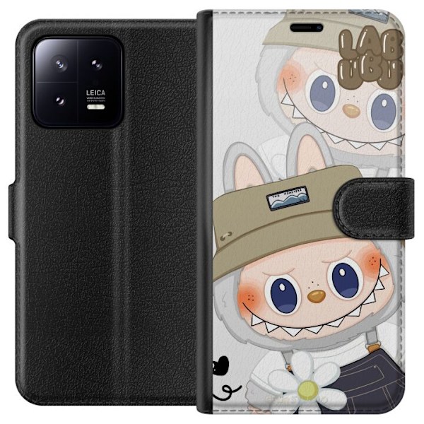 Xiaomi 13 Lompakkokotelo Labubu Minimal Mood - Yksinkertainen ja tyylikäs hirviösuunnittelu