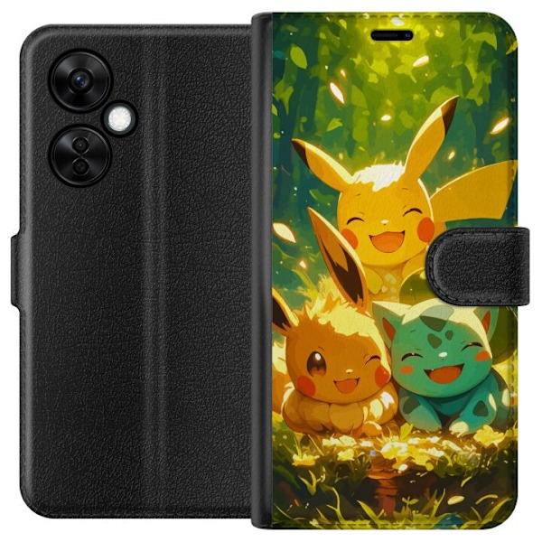 OnePlus Nord CE 3 Lite Plånboksfodral Pixelmonster spelstil – färgstark design för retroälskande gamers