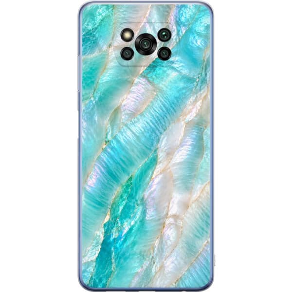 Kompatibelt Mobildeksel til Xiaomi Poco X3 Pro Turkis perlemorgrafikk turkis
