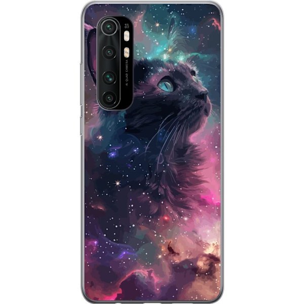 Xiaomi Mi Note 10 Lite Genomskinligt Skal Katten i Galaxen