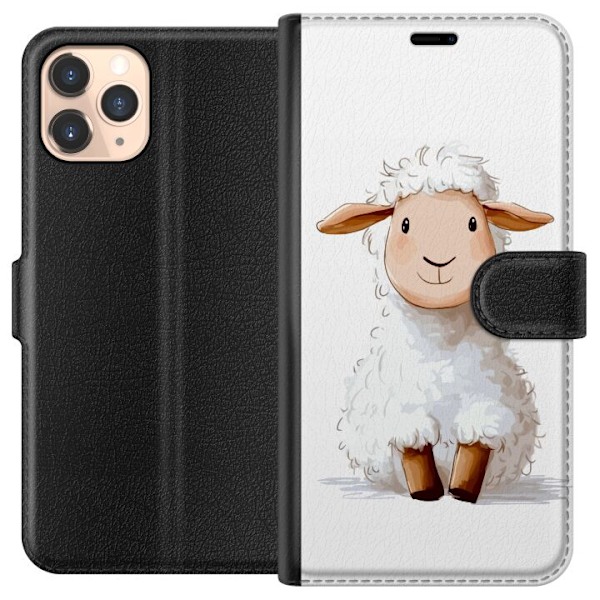 Apple iPhone 11 Pro Tegnebogsetui Sødt Lamm - tegneseriestil til børn og babyprodukter