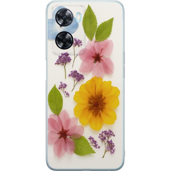 OnePlus Nord N20 SE Gennemsigtig cover Pressede blomster