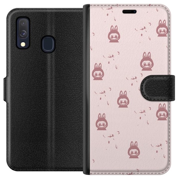 Samsung Galaxy A40 Tegnebogsetui Labubu Neon Pop - Neonfarvet pop art monster