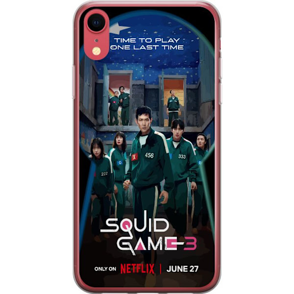 Apple iPhone XR Genomskinligt Skal Squid Game Säsong 3 Seriefigurer Populärt TV Serie Motiv Ikoner Spänning Drama Asiatisk Design Trend