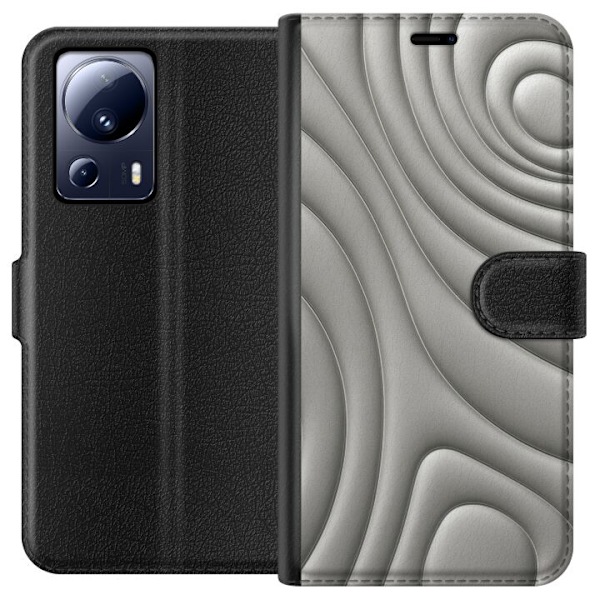 Xiaomi 13 Lite Lompakkokotelo Hopea-aallot