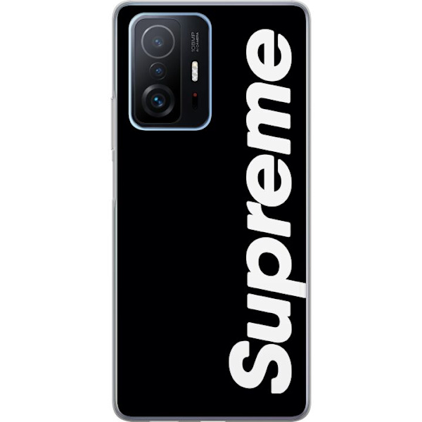 Xiaomi 11T Gennemsigtig cover Supreme Sort Hvid Streetwear Design Klassisk Modeikon Trend Urban Stil Grafiskt Motiv Populær