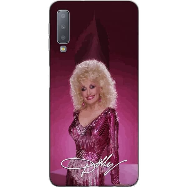 Kompatibelt Mobildeksel til Samsung Galaxy A7 (2018) Dolly Parton i glittrande rosa klänning rosa