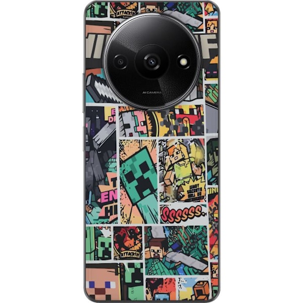Xiaomi Redmi A3 Läpinäkyvä kuori Minecraft Taide