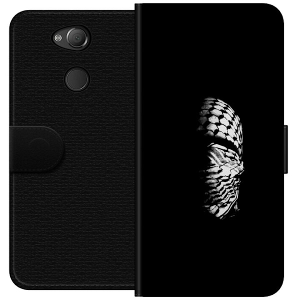 Sony Xperia XA2 Tegnebogsetui Keffiyeh-mønster - klassisk sor