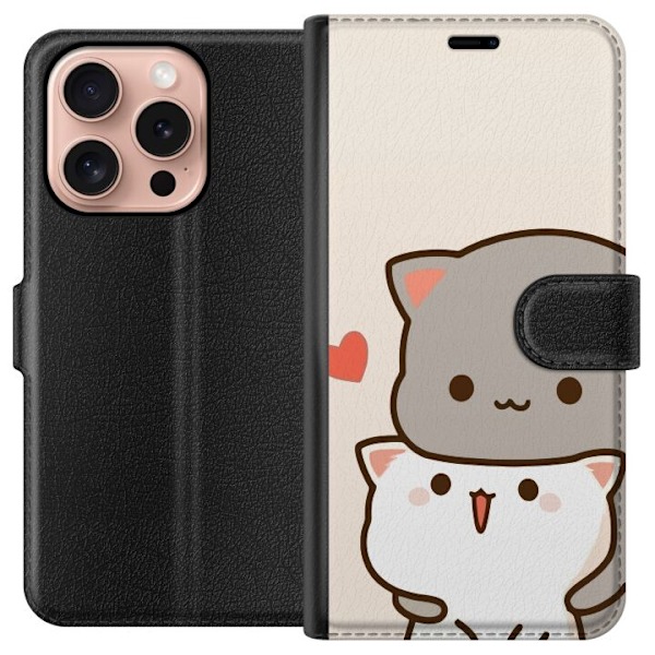 Apple iPhone 16 Pro Lompakkokotelo Kawaii Rakkaus