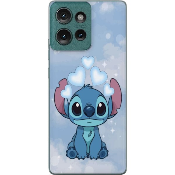 Motorola Edge 50 Gennemsigtig cover Stitch Hoppende Glæde - Sjovt Design til Gave