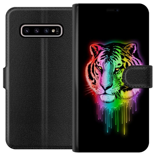 Samsung Galaxy S10+ Tegnebogsetui Neon Tigeren