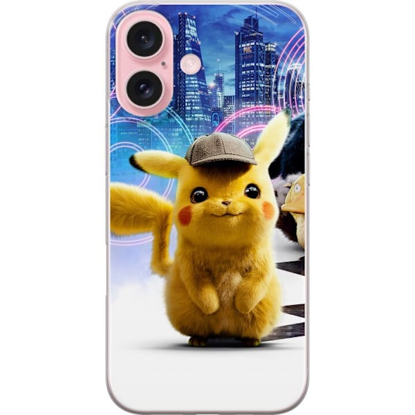 Apple iPhone 16 Genomskinligt Skal Detective Pikachu - Pikachu