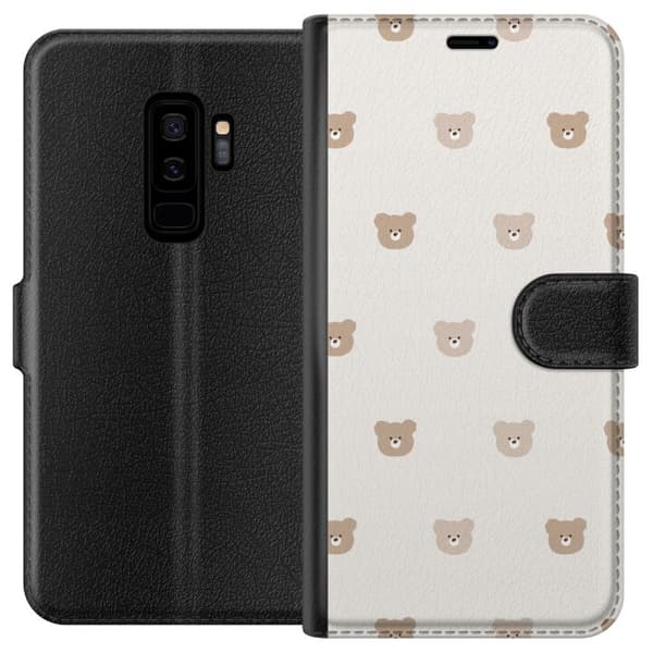 Kompatibel Tegnebogsetui til Samsung Galaxy S9+ Teddybaggrund - søde teddybjørne mod en blød baggrund