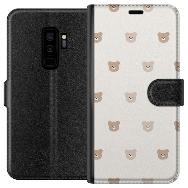 Samsung Galaxy S9+ Tegnebogsetui Teddybaggrund - søde teddybjørne mod en blød baggrund