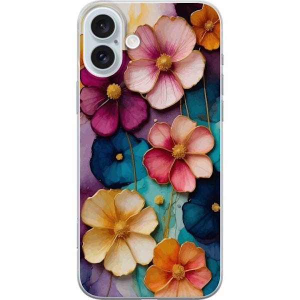 Apple iPhone 16 Plus Gennemsigtig cover Blomster Farver