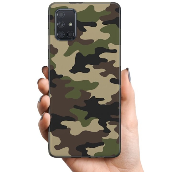 Samsung Galaxy A71 TPU Mobilcover Skov camo