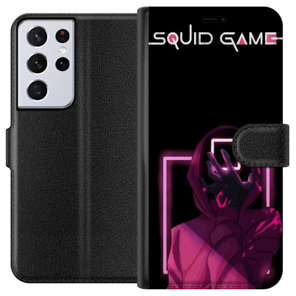 Samsung Galaxy S21 Ultra 5G Lompakkokotelo Squid Game Teema Suosittu Sarja Motiivi Graafinen Ikoninen Suunnittelu Aasialainen Popkulttuuri Jännitys D