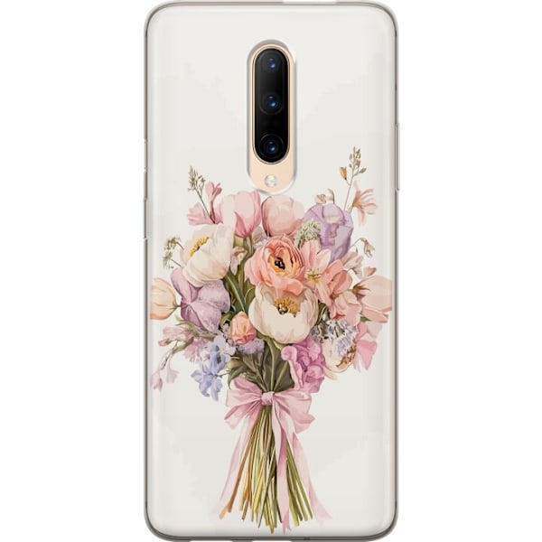 OnePlus 7 Pro Genomskinligt Skal Mobilskal med färgglad blombukett i romantisk stil