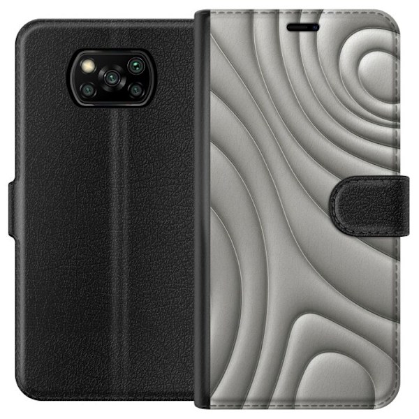 Xiaomi Poco X3 NFC Lompakkokotelo Hopea-aallot