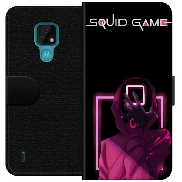 Motorola Moto E7 Lompakkokotelo Squid Game Teema Suosittu Sarja Motiivi Graafinen Ikoninen Suunnittelu Aasialainen Popkulttuuri Jännitys Draama