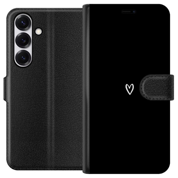 Samsung Galaxy S25 Tegnebogsetui Sort Hjerte