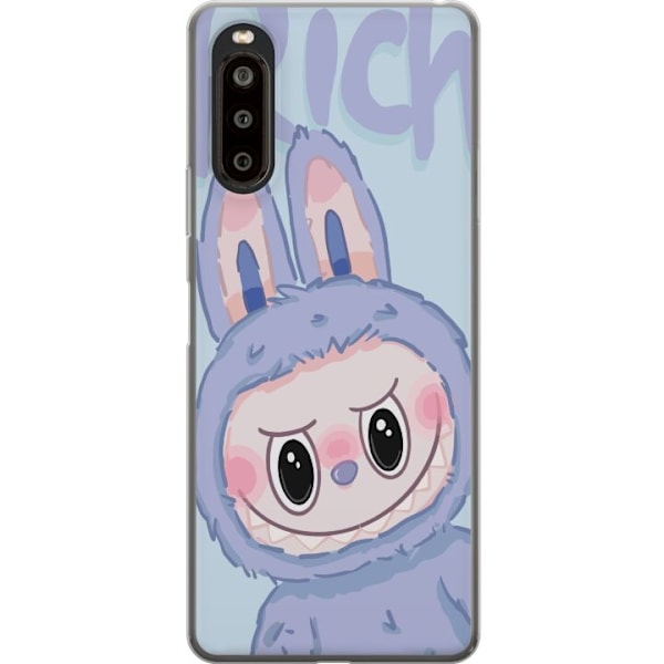 Sony Xperia 10 II Gennemsigtig cover Blå Kanin Labubu