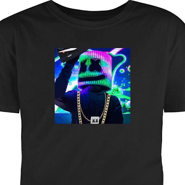 Barn-T-shirt | Bekväm T-shirt för Barn Marshmello | Fortnite svart 3-4 År