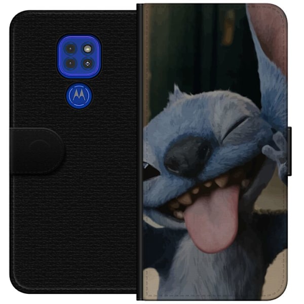 Motorola Moto G9 Play Plånboksfodral Stitch Söt Alien – Bl