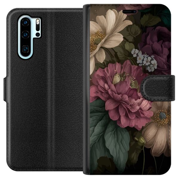 Kompatibel Tegnebogsetui til Huawei P30 Pro Blomster