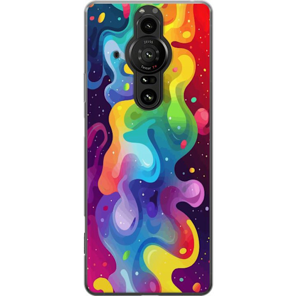 Sony Xperia Pro-I Genomskinligt Skal Color Splash Abstrakt Konst Design Färgstarkt Mönster Modern Populär Väggkonst Grafiskt Trend