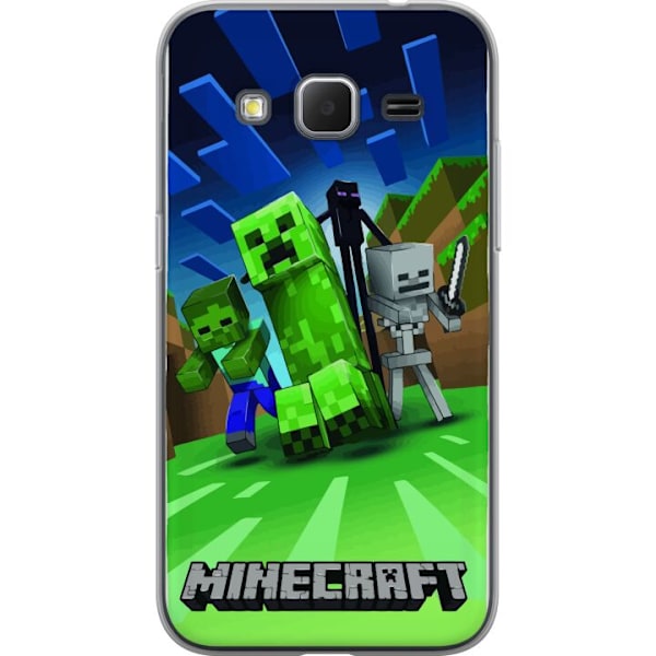 Samsung Galaxy Core Prime Genomskinligt Skal Minecraft Creeper mobilskal i klassisk grön pixelstil