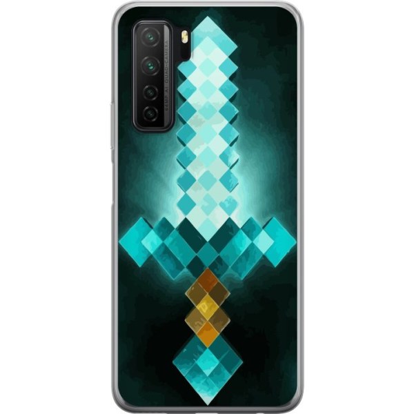 Huawei P40 lite 5G Genomskinligt Skal Minecraft svärd