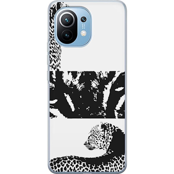 Xiaomi Mi 11 Läpinäkyvä kuori Leopard Faces