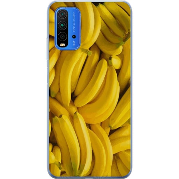 Xiaomi Redmi 9T Genomskinligt Skal Banana Pattern – lekfullt mönster med gula bananer