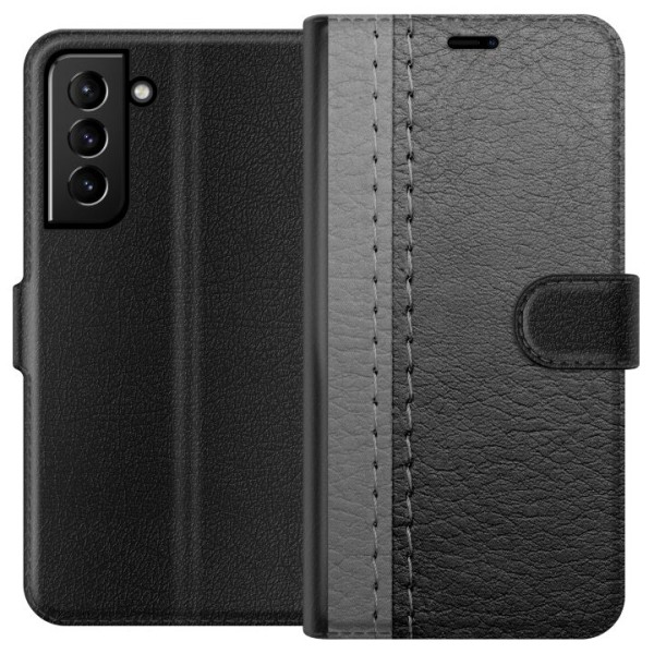 Samsung Galaxy S21+ 5G Plånboksfodral Black & Grey Leather