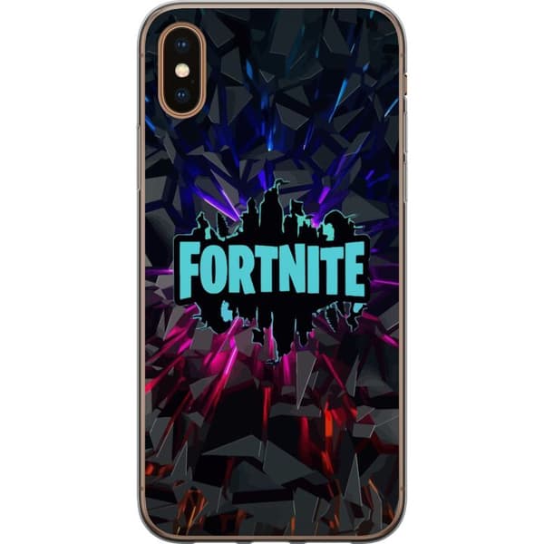Kompatibelt Mobilskal till Apple iPhone XS Spelinspirerad abstrakt logotypdesign med exploderande former neonljus och dynamisk energi för modernt gam