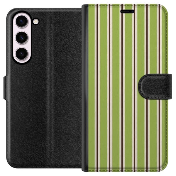 Kompatibelt Plånboksfodral till Samsung Galaxy S23+ Matcha Stripe grön