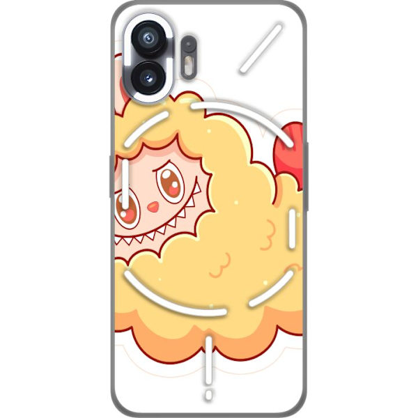 Nothing Phone (2) Läpinäkyvä kuori Labubu Pesukarhu Pop Mart Hahmo Keräilyesine Söpö Suunnittelu Suosittu Teema Taideteos Leikkisarja