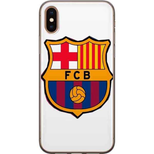 Apple iPhone XS Genomskinligt Skal FC Barcelona Emblem Fotboll Katalonien Blå Röd Klubblogo Stolthet La Liga Fans Ikoniskt Motiv