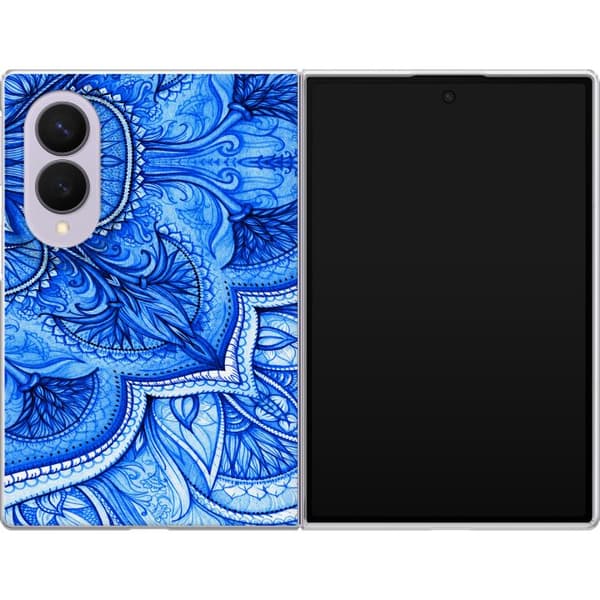 Kompatibelt Mobildeksel til Samsung Galaxy Z Fold8 Blå paisley blå