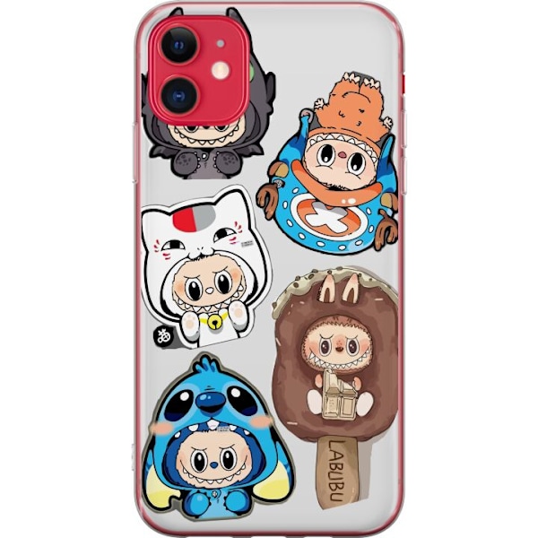 Apple iPhone 11 Gjennomsiktig deksel Labubu figure samling - P