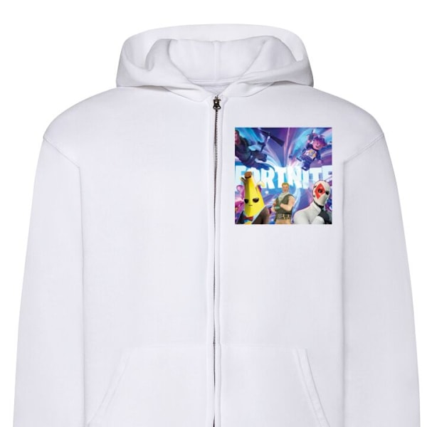 Zip-Hoodie | Huvtröja med Dragkedja för Vuxna Fortnite vit M