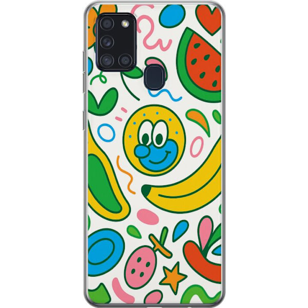 Samsung Galaxy A21s Genomskinligt Skal Butterfly Veil