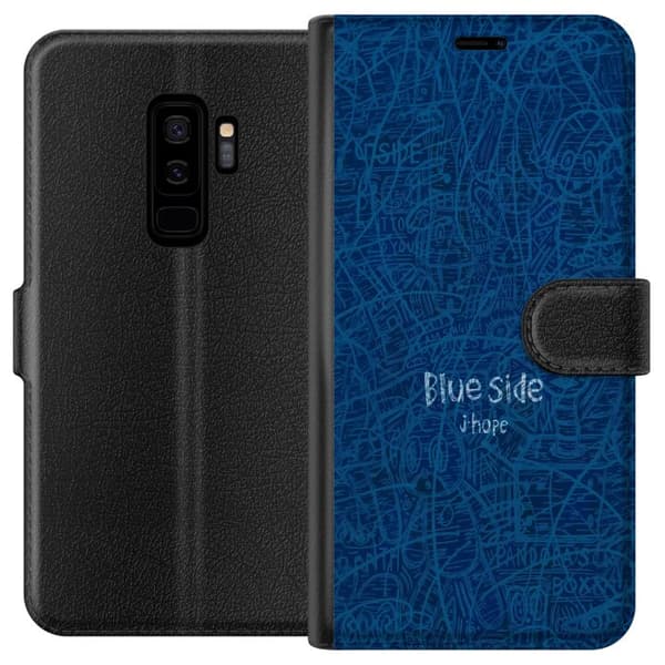 Kompatibel Tegnebogsetui til Samsung Galaxy S9+ Blue Side klotter blå