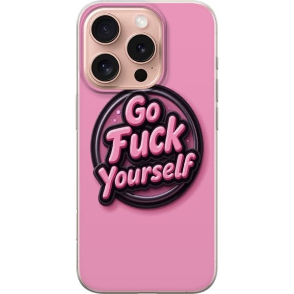 Kompatibel Mobilcover til Apple iPhone 16 Pro Rosa 3D textposter