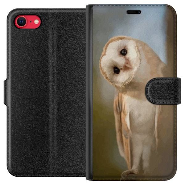Apple iPhone 7 Lompakkokotelo Uggla Utelias Katse Lintumotiivi Metsä Luonto Grafinen Suunnittelu Suosittu Motiivi Eläin Teema Koriste