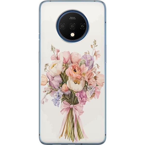 OnePlus 7T Genomskinligt Skal Mobilskal med färgglad blombukett i romantisk stil