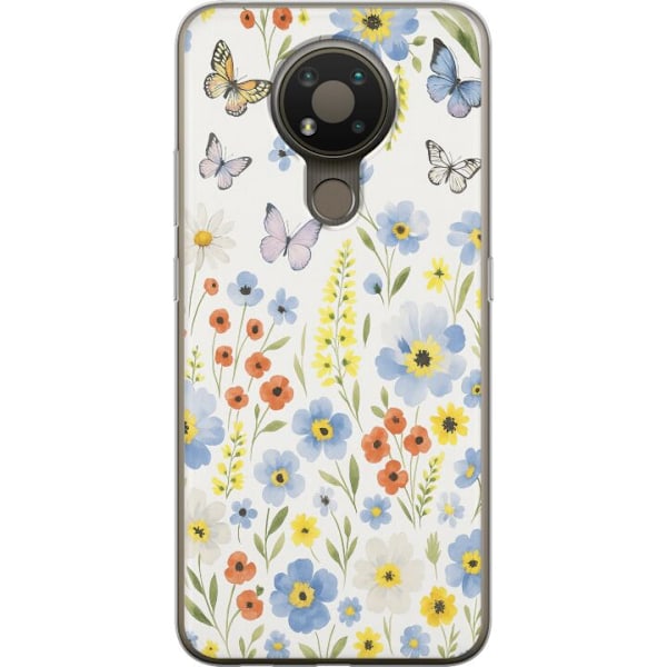 Nokia 3.4 Gennemsigtig cover Sommerblomster