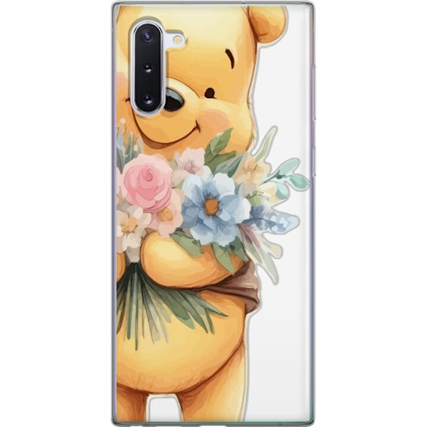 Samsung Galaxy Note10 Läpinäkyvä kuori Nalle Puh kukkien ka